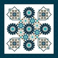 tradicional islâmico Projeto. ilustração do floral islâmico geométrico decoração. Marrocos desatado fronteira. mesquita decoração elemento. vetor