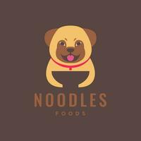 animal animais de estimação cachorro cachorro macarrão Comida tigela mascote desenho animado logotipo Projeto vetor