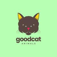 animal animais de estimação cabeça gato gatinho Preto mascote desenho animado sorrir logotipo Projeto vetor