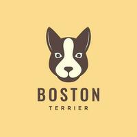 animal animais de estimação cachorro cachorro boston terrier cabeça mascote desenho animado fofa logotipo Projeto vetor