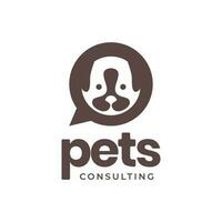 animal animais de estimação cachorro consultando bate-papo conversa moderno mascote logotipo Projeto vetor