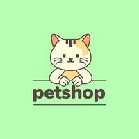 animal animais de estimação gatinho gato animal fazer compras fofa mascote desenho animado logotipo Projeto vetor