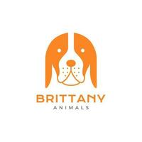 Bretanha cachorro animais de estimação moderno mínimo mascote logotipo ícone vetor ilustração