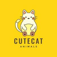 gatinho gato gordo fofa desenho animado mascote logotipo ícone vetor ilustração