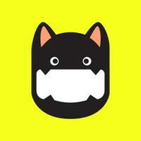 gato animais de estimação grande sorrir feliz fofa mascote desenho animado moderno logotipo vetor ícone ilustração