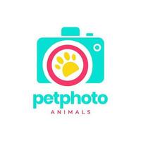 pata animais de estimação fotografia Câmera lente abstrato colorida moderno mínimo logotipo vetor ícone ilustração