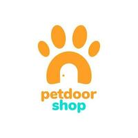 pata animais de estimação gato cachorro simples porta aberto animal fazer compras moderno logotipo ícone vetor ilustração