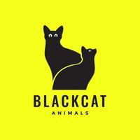 Preto gato animais de estimação amigo mascote moderno mínimo logotipo ícone vetor ilustração