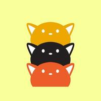 gatinho animais de estimação colônia pedigree fofa colorida mascote desenho animado simples logotipo vetor ícone ilustração