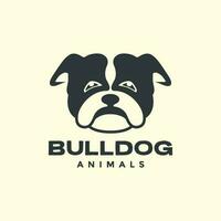 bengala Corso buldogue cabeça animais de estimação desenho animado mascote triste logotipo vetor ícone ilustração