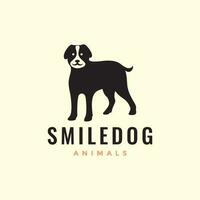 rottweiler cachorro procriar animais de estimação ficar de pé feliz mascote mínimo simples logotipo vetor ícone ilustração