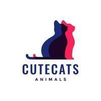 gato animais de estimação abstact colorida moderno mascote simples logotipo ícone vetor ilustração