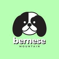 Bernese montanha cachorro animais de estimação pedigree fofa mascote desenho animado moderno colorida logotipo vetor ícone ilustração