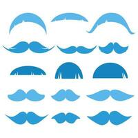 conjunto do diferente azul masculino bigodes vetor