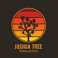 ilustração vetor do Joshua árvore dentro pôr do sol cenário, perfeito para camiseta Projeto