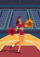 Cheerleader de basquete vetor