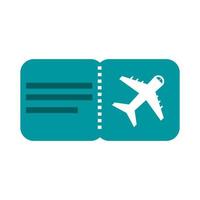 verão férias viagens companhia aérea cartão de embarque ícone plano estilo vetor