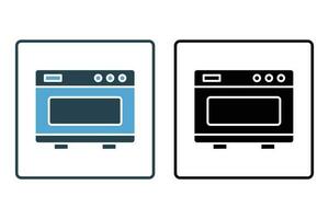 forno ícone. ícone relacionado para elemento do padaria, eletrônico dispositivos. sólido ícone estilo Projeto. simples vetor Projeto editável