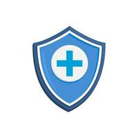 médico saúde proteção escudo com Cruz vetor
