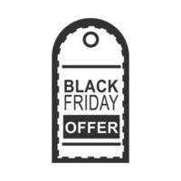 Black friday tag preço oferta venda mercado design ícone silhueta estilo vetor