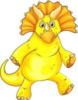 um personagem de desenho animado de dinossauro triceratops vetor