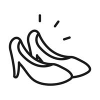 estilo de linha de pictograma de moda de salto alto sapatos femininos vetor