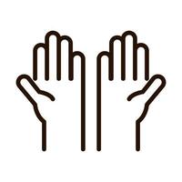 mãos apoiam comunidade de símbolo de caridade e ícone de linha de parceria vetor