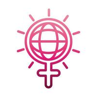 feminismo movimento ícone símbolo gênero mundo feminino direitos gradiente estilo vetor