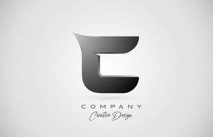 logotipo do ícone da letra c do alfabeto em gradiente preto. design criativo para negócios e empresa vetor