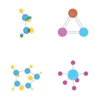 molécula símbolo logotipo modelo ilustração vetorial design vetor