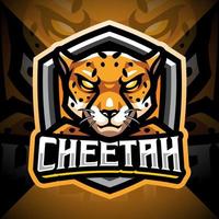 design do logotipo do mascote cheetah esport vetor