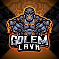 design do logotipo do mascote golems lava esport vetor