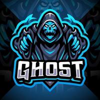 design do logotipo do mascote fantasma esport vetor