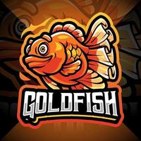 design do logotipo do mascote esport com peixinho dourado vetor