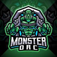 design do logotipo do mascote monster orc esport vetor