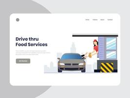 drive thru food services vetor