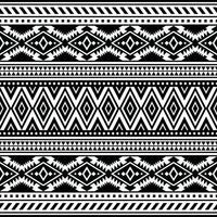 étnico padronizar Projeto do desatado navajo tribo. nativo americano geométrico vetor com triângulo e retângulo. Preto e branco cores.