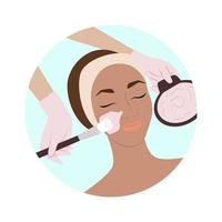 tratamentos de cuidados corporais e faciais, rosto feminino, massagem facial e máscaras rejuvenescedoras, injeções de juventude e beleza, ilustração vetorial plana, ícones para salões de spa vetor