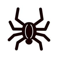 ícone de aranha de vetor simples. ilustração em vetor preto e branco de um artrópode venenoso. inseto perigoso para humanos