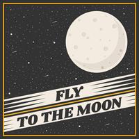 Vetor de cartaz de viagens lua