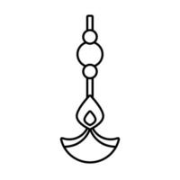 ícone de estilo de linha de suspensão de decoração hindu diwali vetor