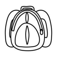 ícone de estilo de linha de equipamento de mochila escolar vetor