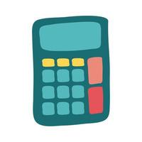 ícone de estilo plano de dispositivo de matemática de calculadora vetor