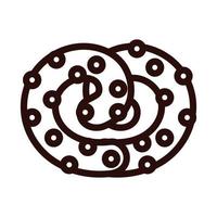 ícone de estilo de linha de pastelaria de pretzel delicioso vetor