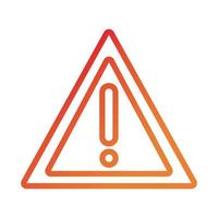 ícone de estilo gradiente de sinal de alerta de cuidado vetor