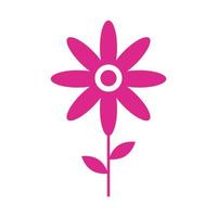 ícone de estilo de silhueta de flor rosa vetor