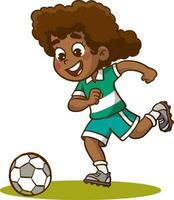 menina jogando futebol vetor