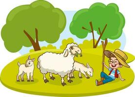 vetor ilustração desenho animado do feliz Fazenda animais.