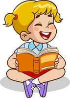 crianças lendo livro. crianças estudando com uma livro. vetor ilustração