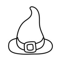ícone de estilo de linha de chapéu de bruxa de halloween vetor